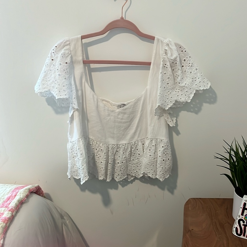 White American eagle crop top